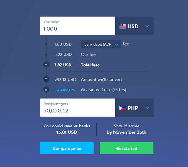 cheapest way send money philippines transfer
